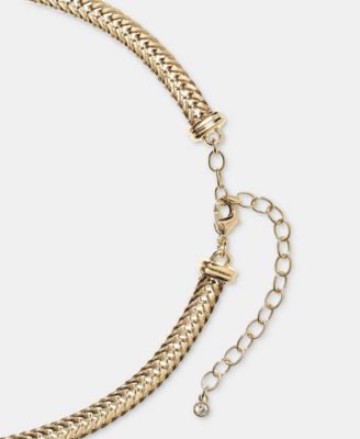 Herringbone Chain Collar Necklace, 18" + 3" extender