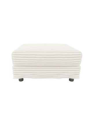 Streamdale Corduroy Ottoman - Living Room, Apartment, Office - Beige