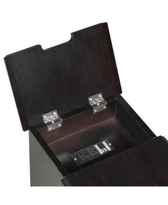 Streamdale Vintage Flip Top End Table with USB & Drawer