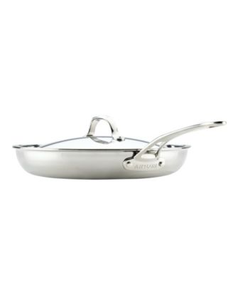 EverLast Stainless Steel 12.5" Tri-Ply Clad Covered Frying Pan