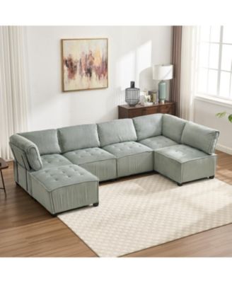 U-Shaped Modular Sectional Sofa with Reversible Chaise