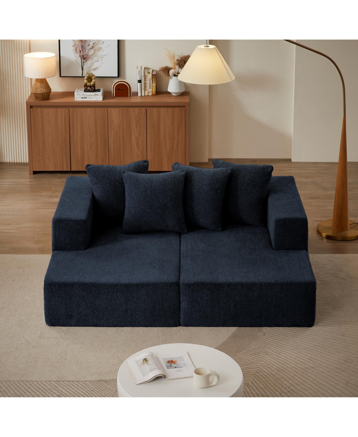 Streamdale Furniture Chenille Sectional Sofa Plush Chaise, Versatile Design