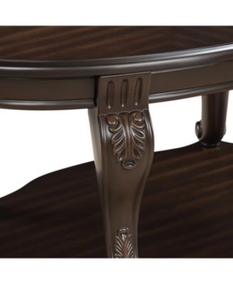 42" Espresso Oval Coffee Table with Open Storage and Easy Assembly