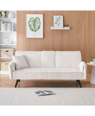 Streamdale Minimalist style, straight-line corduroy sofa suitable for sitting and lying in the living room and bedroom