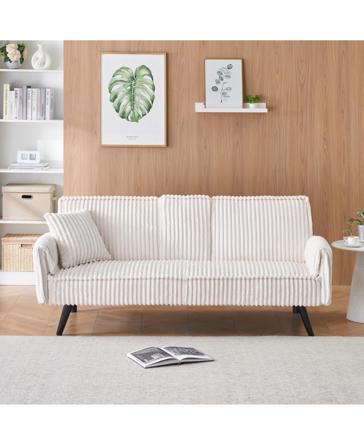 Streamdale Minimalist style, straight-line corduroy sofa suitable for sitting and lying in the living room and bedroom