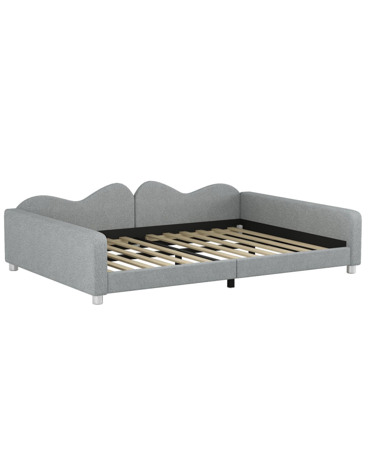 Streamdale Furniture Full Upholstered Daybed, Sherpa Fabric Sofabed with Cloud-Shaped Backrest, No Box-spring Needed