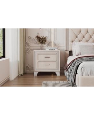 Mid-Century Velvet Nightstand, Pink