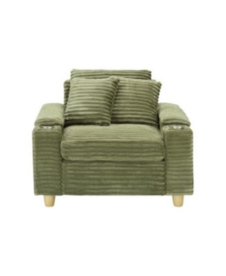 Green Corduroy Sofa Set w/ Storage