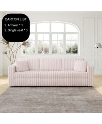 106" Light Pink Modular Sofa - Modern Plush & Comfortable