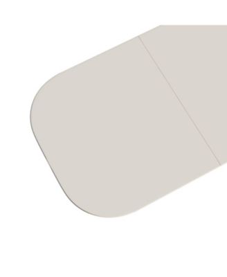 63" Cream MDF Dining Table Striped Legs