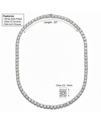 Women's 20" Elegant Tennis Necklace Clear Cubic Zirconia