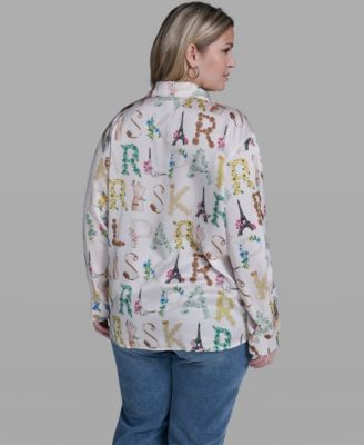 Plus Size Allover Printed Shirt