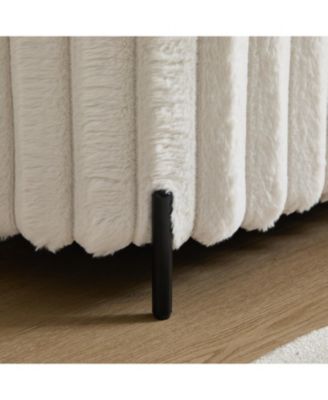 Faux Fur Flip Top Storage Bench - Beige