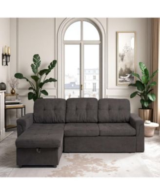 Upholstered Sleeper Sectional with Reversible Storage