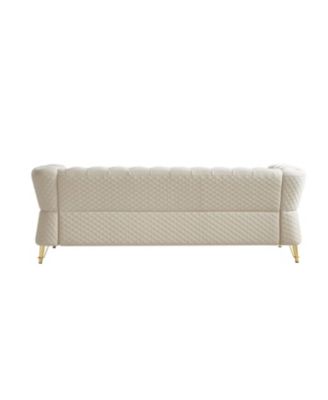 Modern Tufted Velvet Sofa 87.4 inch for Living Room