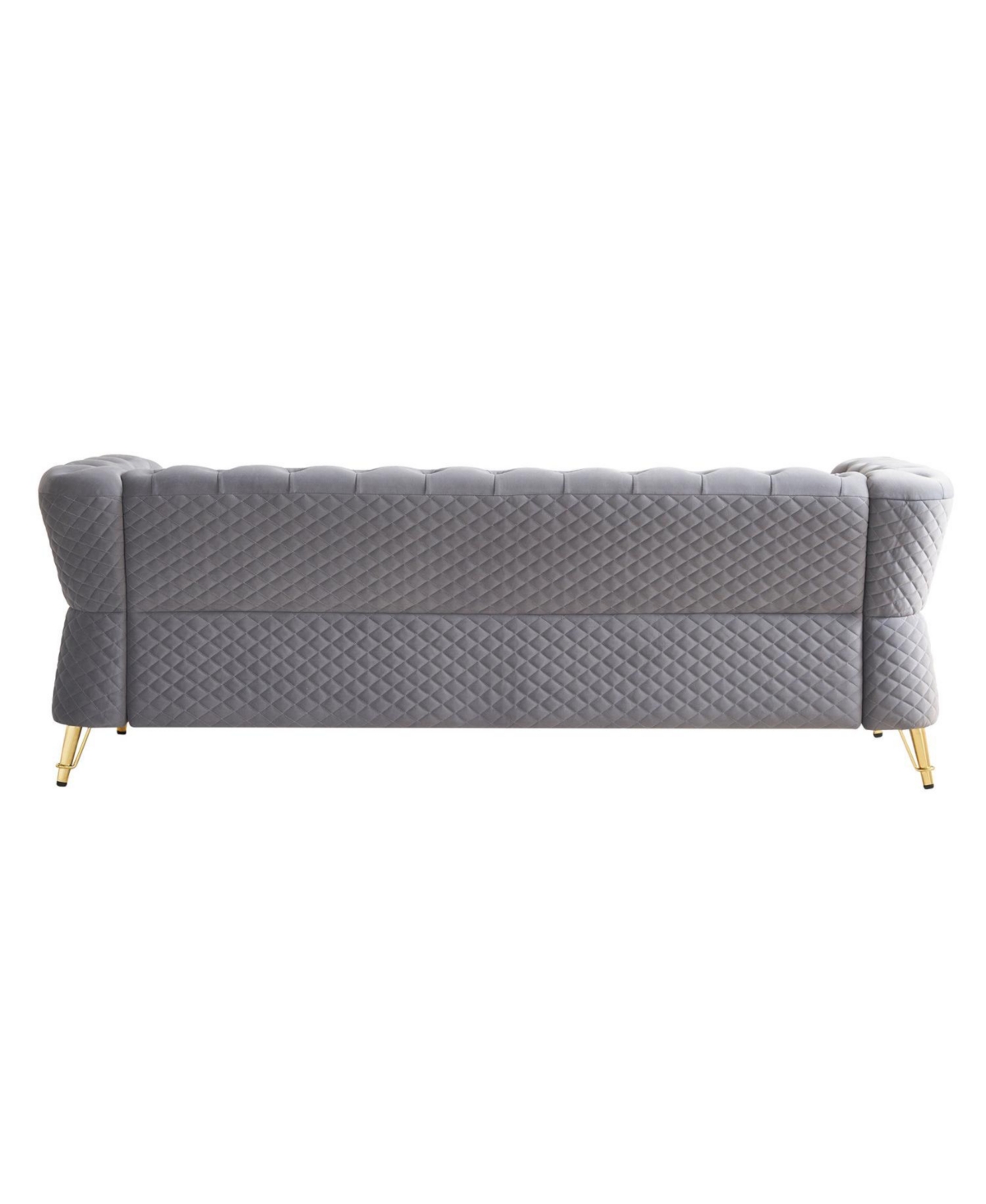 Streamdale Furniture Modern Tufted Velvet Sofa 87.4 inch for Living Room Light Grey Color