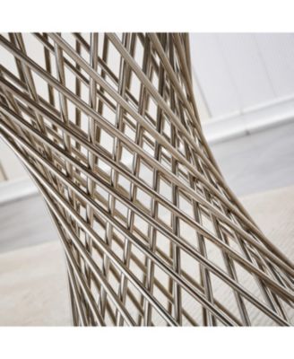 47" Round Marble Dining Table, High Gloss Faux Marble Top, Stainless Steel Base