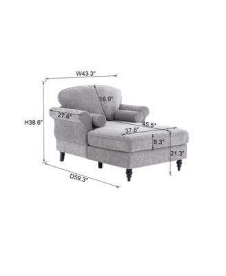 Oversized Chenille Chaise Lounge Sofa Bed