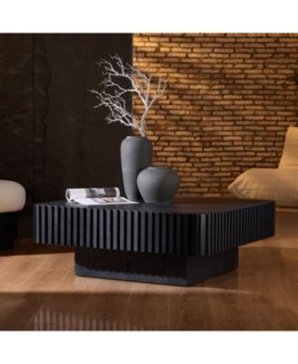 Streamdale 35" Modern Drum Coffee Table - Black