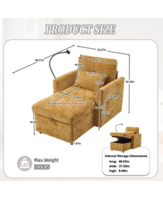 Multifunctional Chenille Recliner Sofa with Storage & Phone Bracket