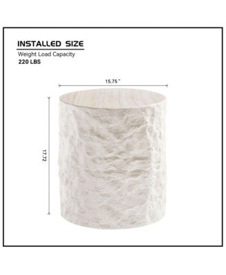 Round Beige Fiberglass Side Table