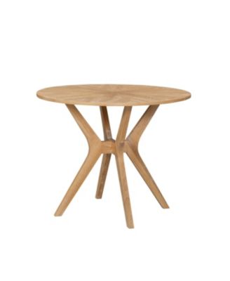 Streamdale Mid-Century Modern Round Dining Table - Oak Veneer