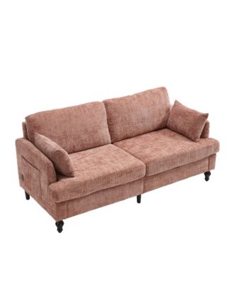 Streamdale Modern Chenille 2-Seater Sofa w/ LED, USB & Storage