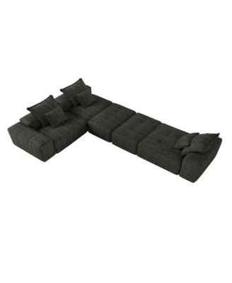 Streamdale Modern Oversized Chenille Sectional Sofa with 6 Pillows