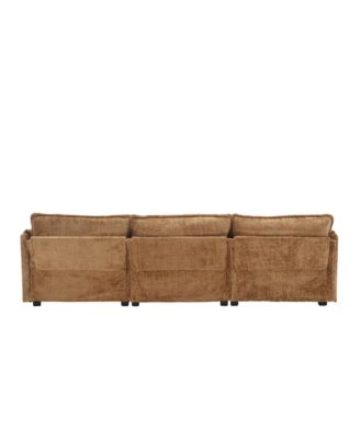 Oversized Sectional Cloud Couch, Modern Chenille L Shape, Ottoman & Memory Foam