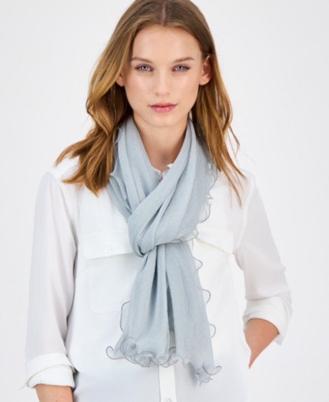 Женские I.N.C. International Concepts Ruffle-Edge Metallic Evening Wrap