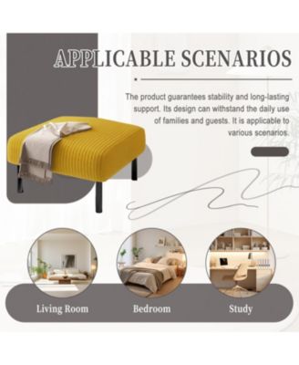 Corduroy Ottoman Footstool with Legs