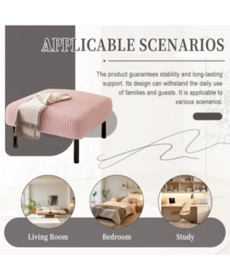 Corduroy Ottoman Footstool with Legs