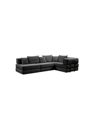 Oversized Modular Sectional Sofa Couch Set with 6 Pillows
