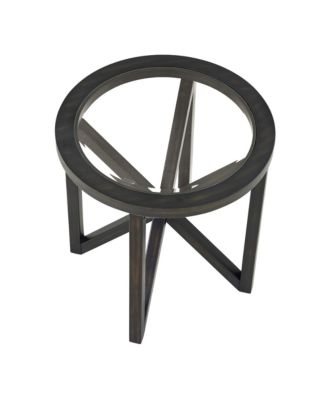  Modern Glass Coffee Table - Wood Base, Round Top