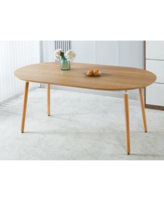 Extensible Oak Table- Wood Leg, MDF Top, 100/140/180x100x75cm