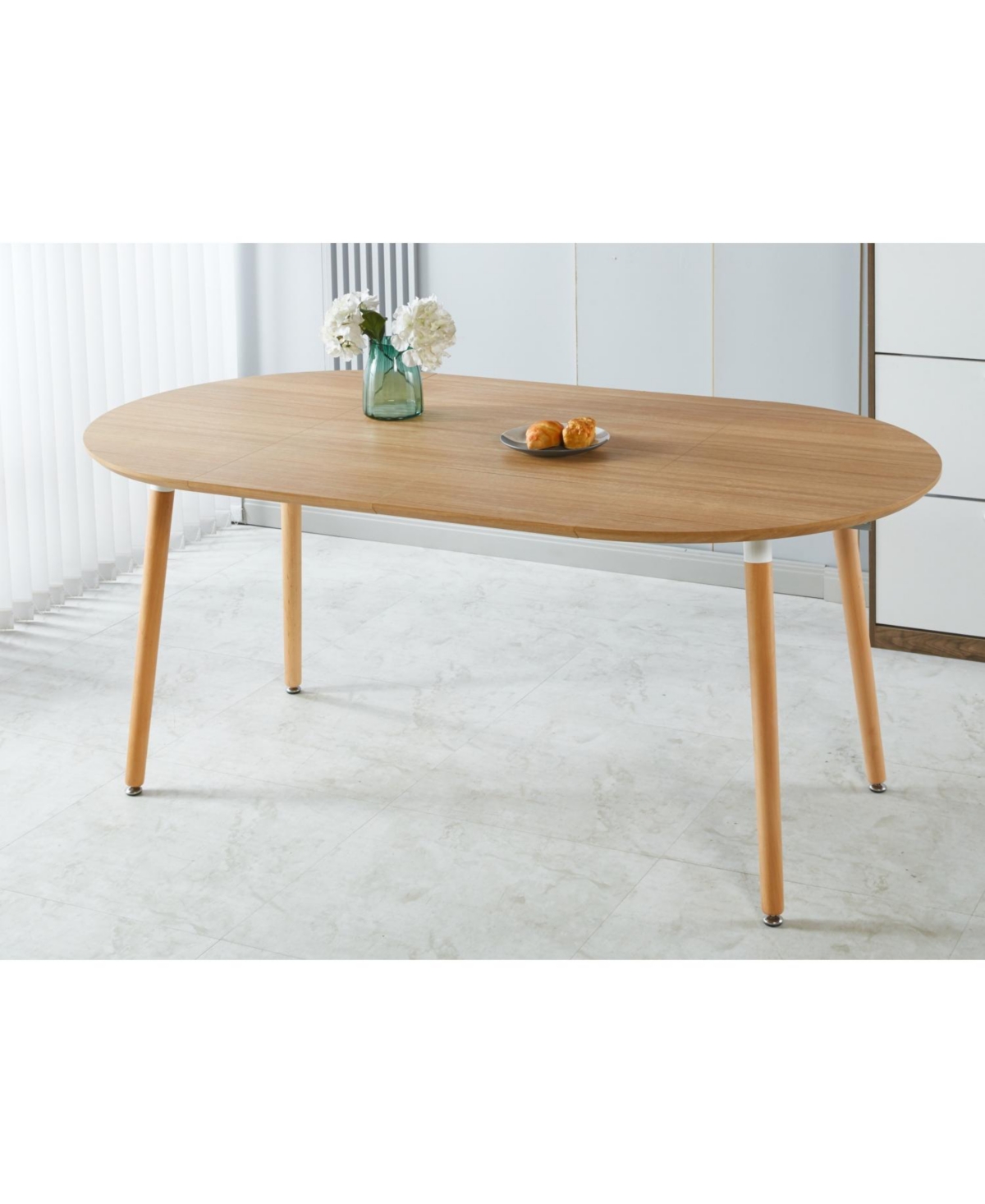 Streamdale Furniture Extensible Oak Table- Wood Leg, Mdf Top, 100/140/180x100x75cm