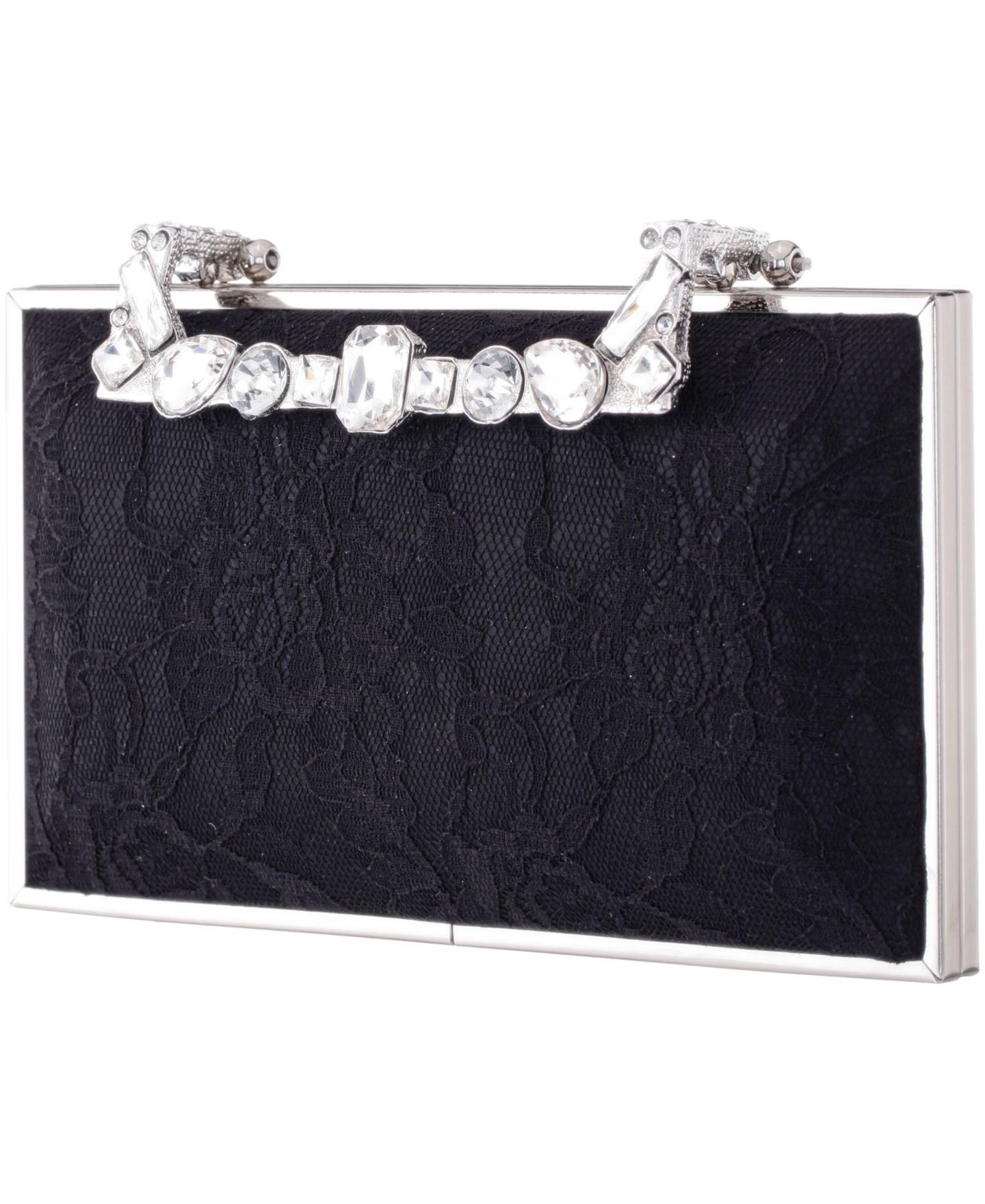 Женский клатч Nina Crystal Handle Lift Lock Lace Clutch, цвет: Чёрный — фото 2