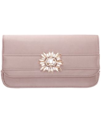 Art Deco Crystal Ornament Magnetic Snap Clutch