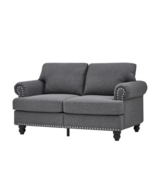 + 59.5" + Grey Upholstered + Modern Design + Loveseat