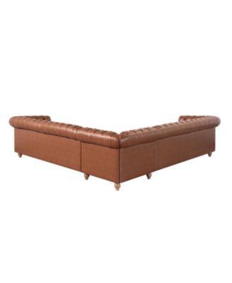 Comfy Large Sectional Sofa with Wooden Legs, Retro Style for Living Room