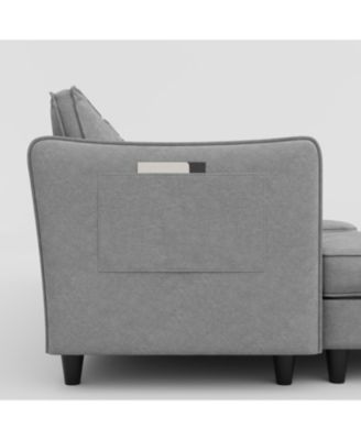 Streamdale 141.5" U-Shaped Sofa Couch with Ottoman & Pockets