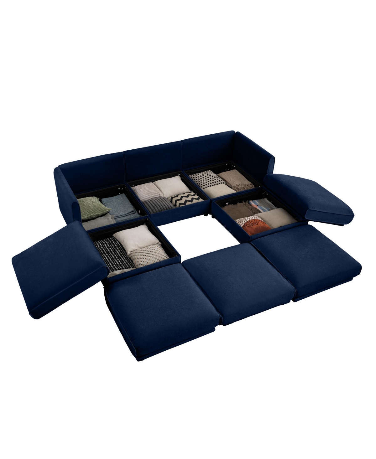 Streamdale Furniture Chenille Sofa with Storage & Ottoman