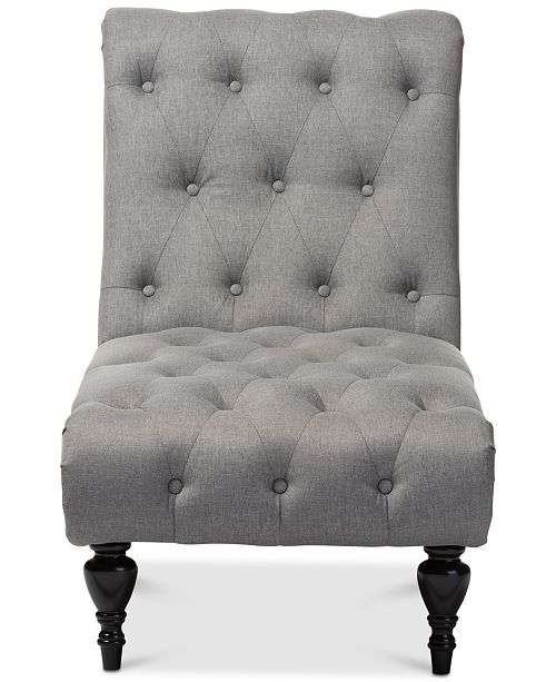 BLUSH & BRASS Layla Gray Chaise Lounge, Quick Ship Furniture Macy's