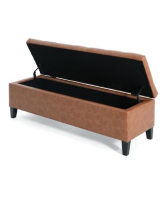 Upholstered Button Tufted Storage Ottoman