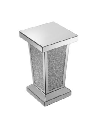 Mirrored Crystal End Table - Modern Accent Side Table