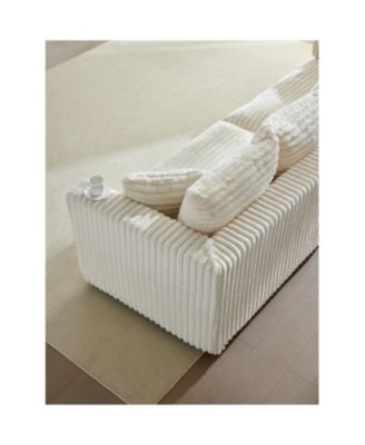 Plush Corduroy 4-Seat Sofa, Modern Comfy Cloud Couch