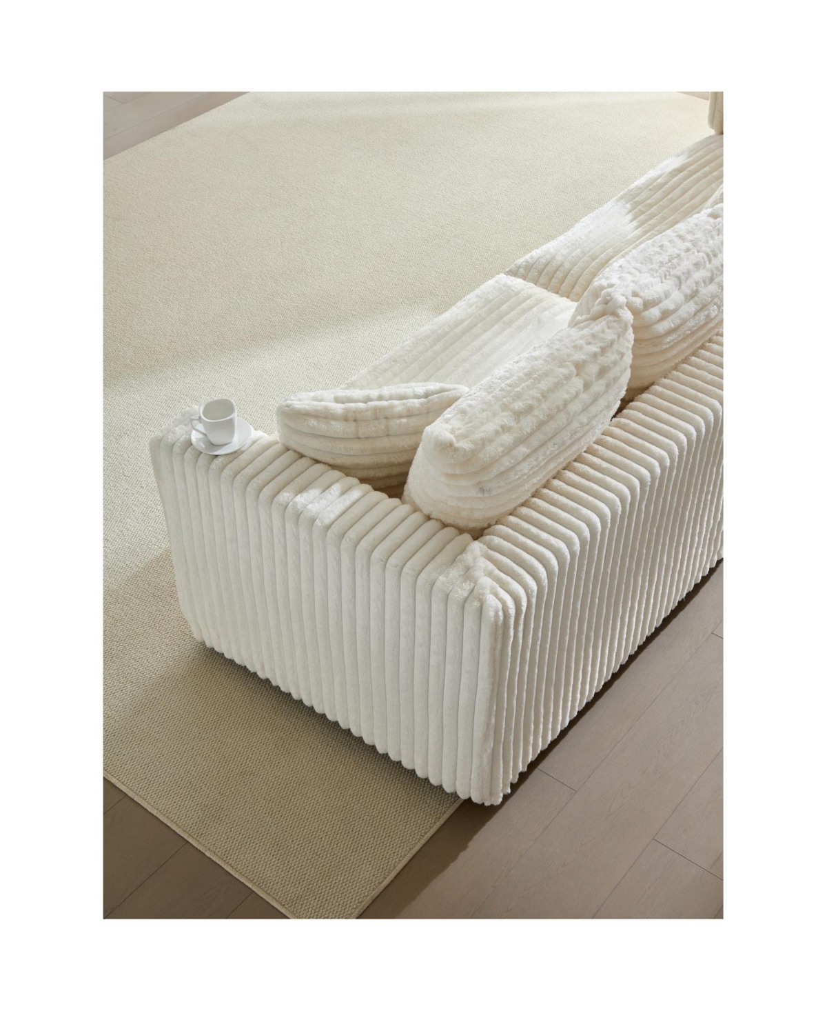 Streamdale Furniture Plush Corduroy 4-Seat Sofa, Modern Comfy Cloud Couch