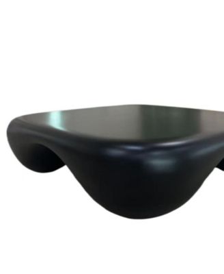 Modern Coffee Table Faux Travertine Textured for Livingroom/Office,black