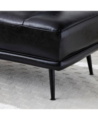 + 55" + Black Faux Leather + Swivel Tray & Metal Legs + Bed Bench