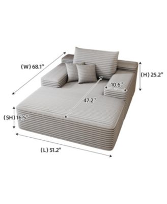 Chaise Lounge Chair Indoor Oversized Sofa Bed Sleeper Couch Plush Faux Fur